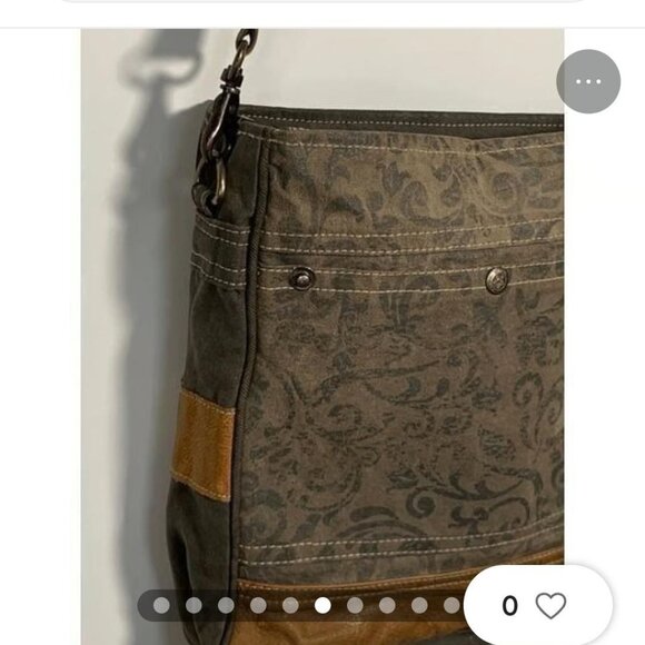 MYRA BAG BROWN CANVAS SHOULDER/CROSSBODY - Picture 11 of 11